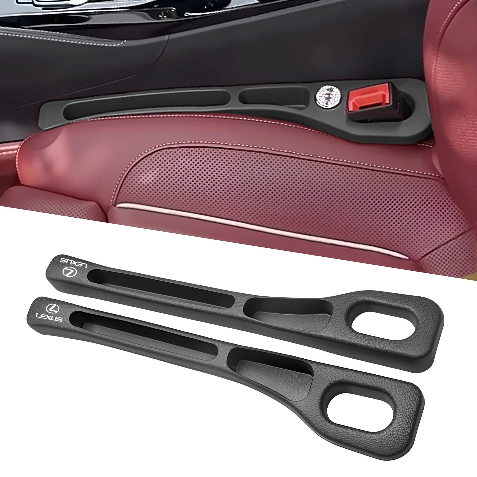 Eptchn Car Seats Gap Filler Dual with Belt Slot - Image 24
